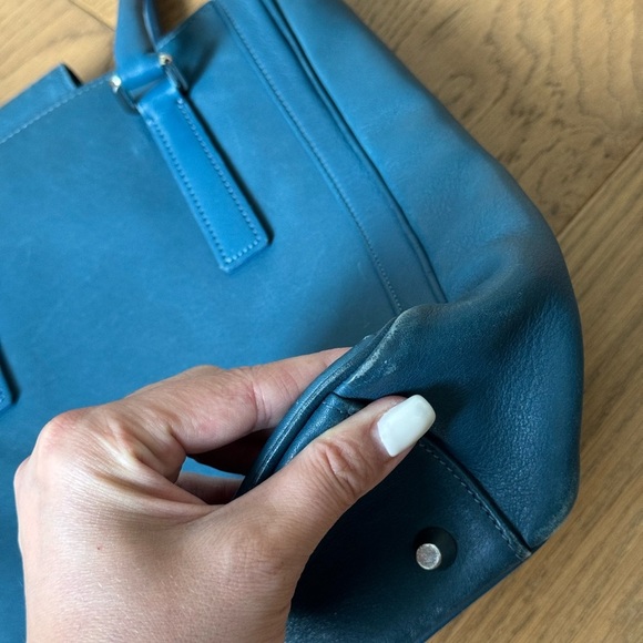 Coach Vintage Legacy Tote Bag – Teal Blue Leather - Bonnie Cashin - Picture 7 of 13